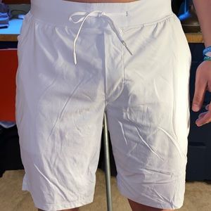 White Lululemon athletic shorts